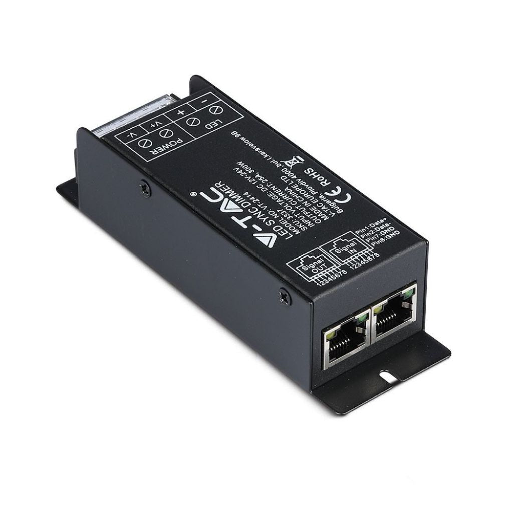 V-TAC Kontroler do Taśm LED Ściemnianych Port RJ45 z Pilotem (Maks. 300W)